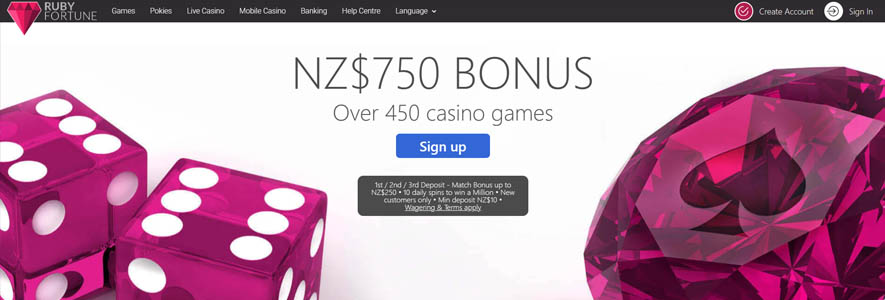 Ruby Fortune $5 deposit casino NZ players